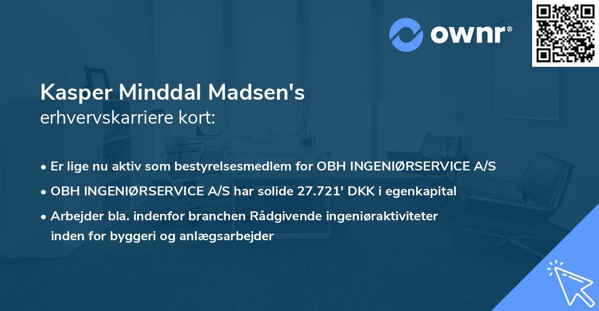 Kasper Minddal Madsen's erhvervskarriere kort