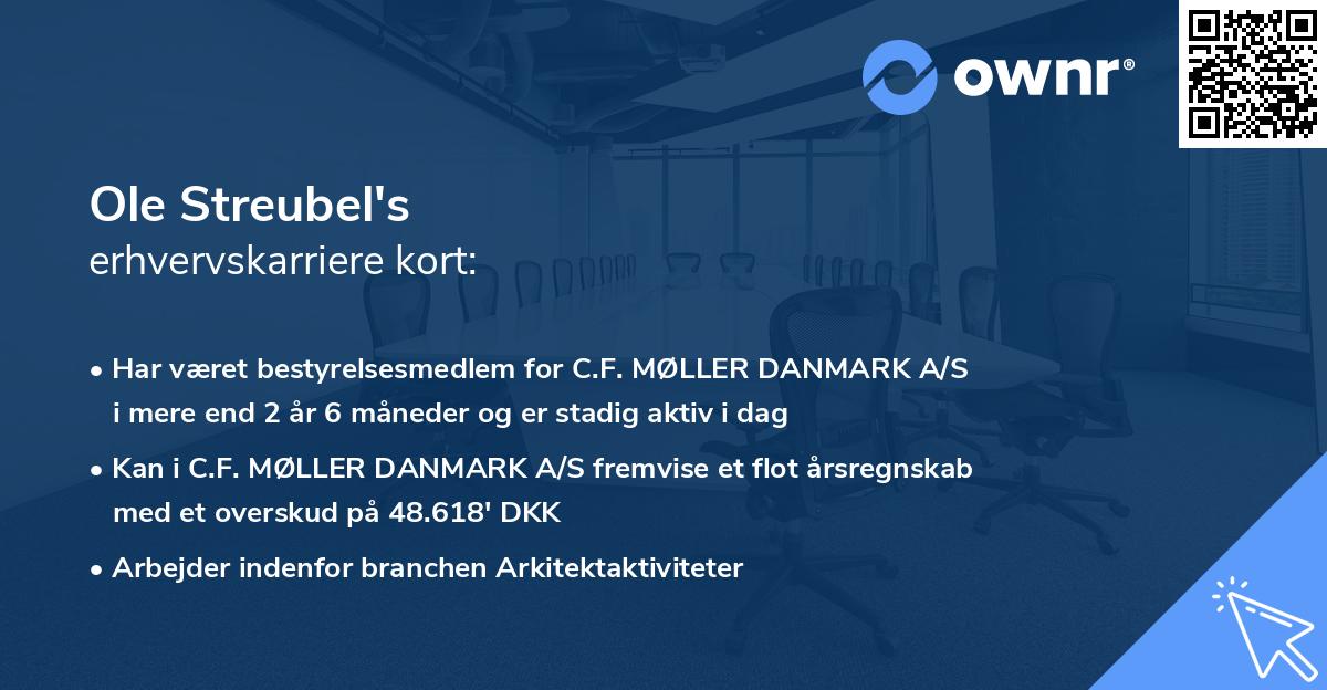 Ole Streubel's erhvervskarriere kort