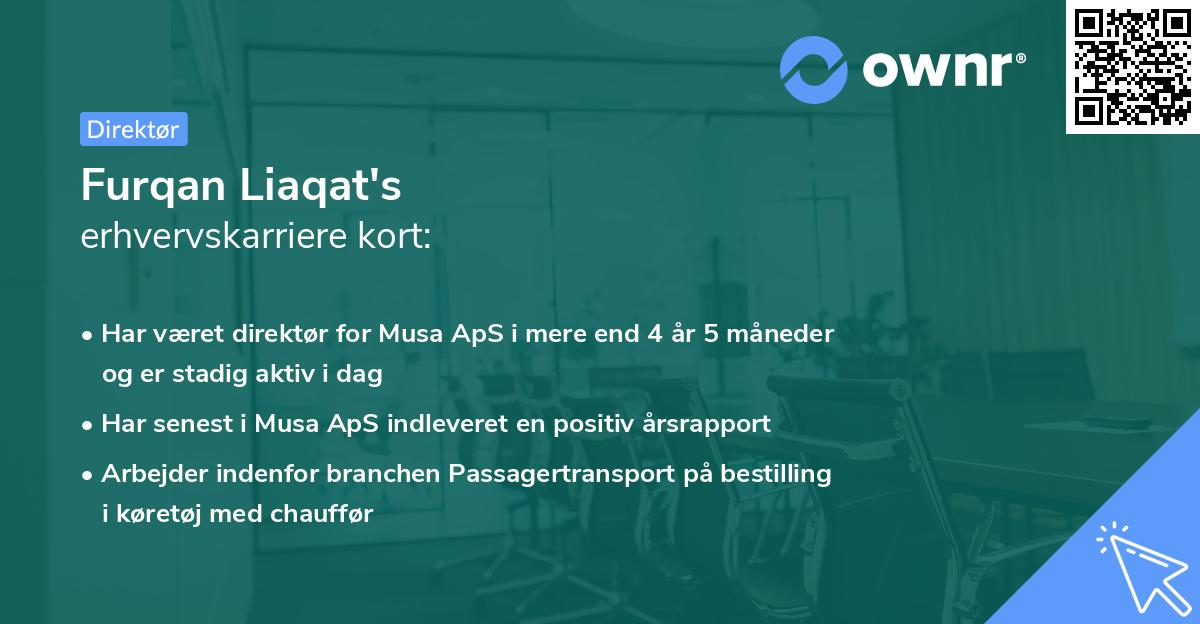 Furqan Liaqat's erhvervskarriere kort