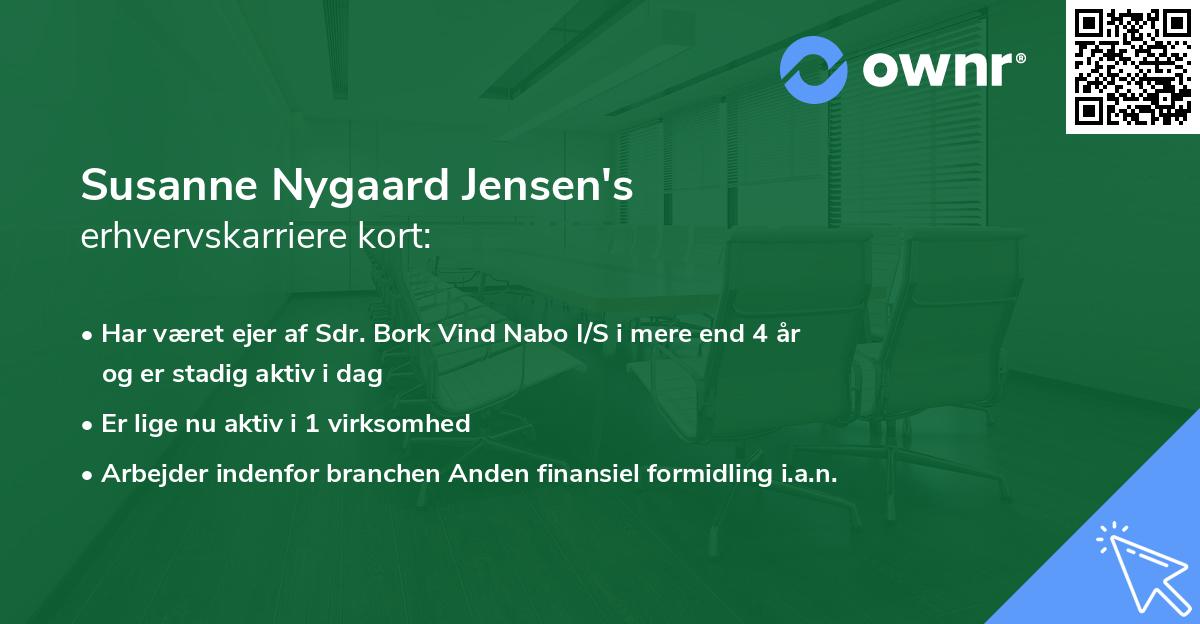 Susanne Nygaard Jensen's erhvervskarriere kort