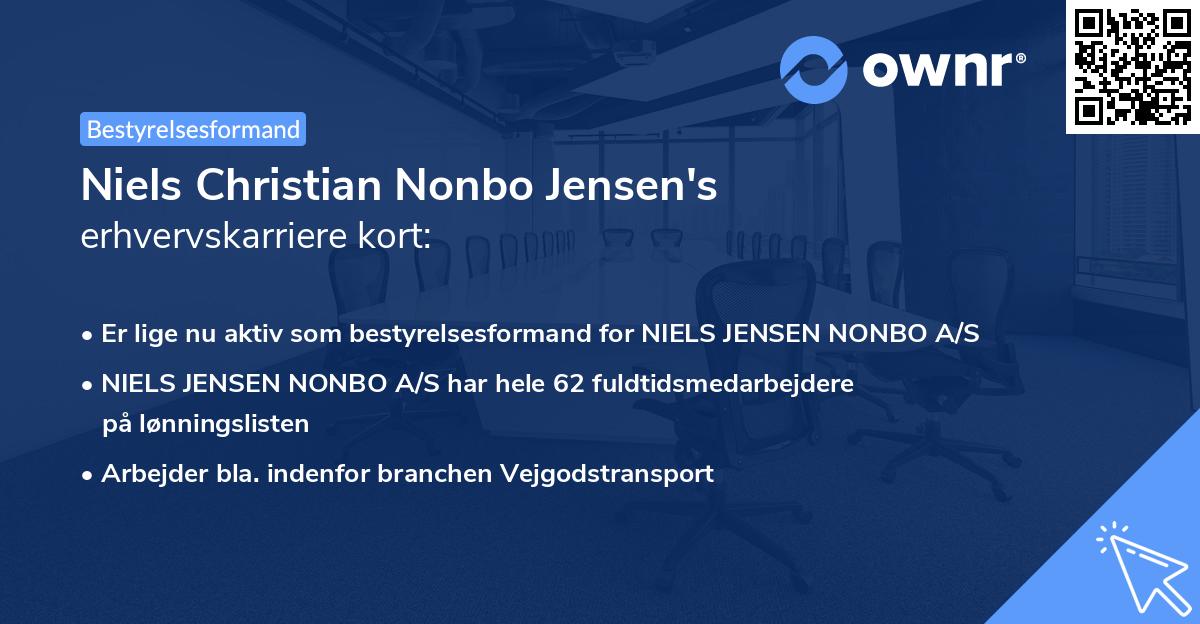 Niels Christian Nonbo Jensen's erhvervskarriere kort