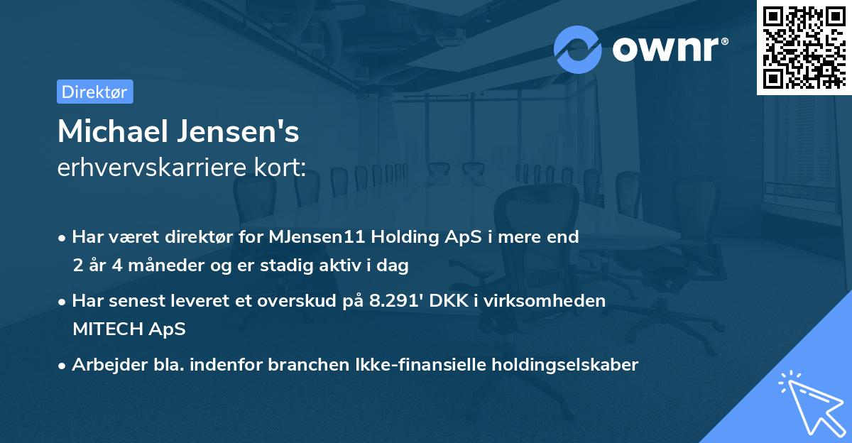 Michael Jensen's erhvervskarriere kort