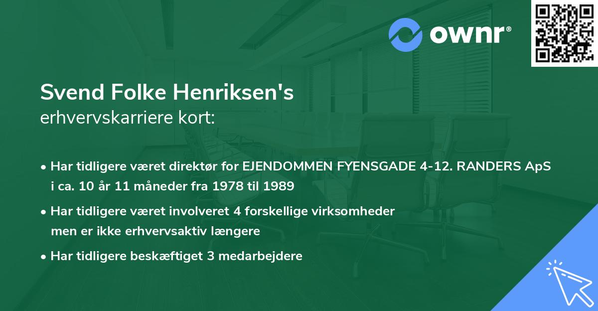 Svend Folke Henriksen's erhvervskarriere kort