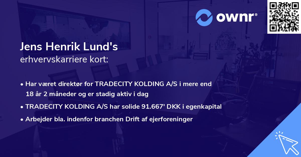 Jens Henrik Lund's erhvervskarriere kort