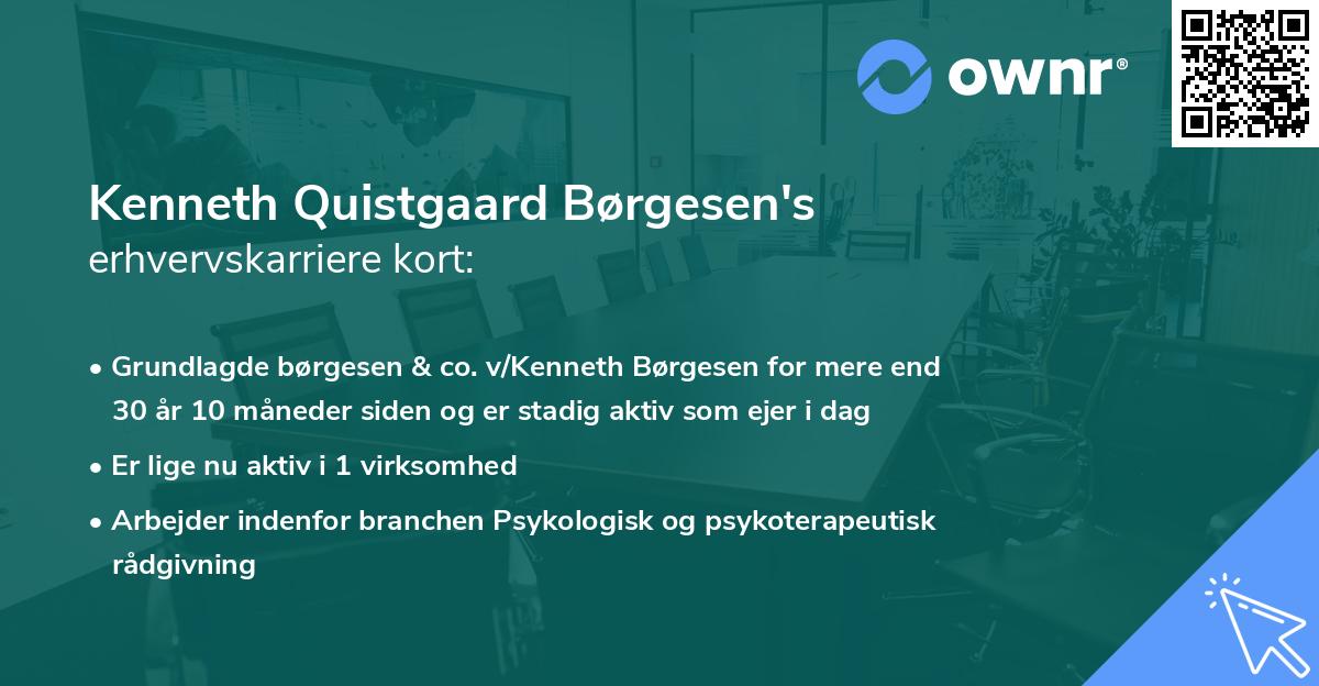 Kenneth Quistgaard Børgesen's erhvervskarriere kort