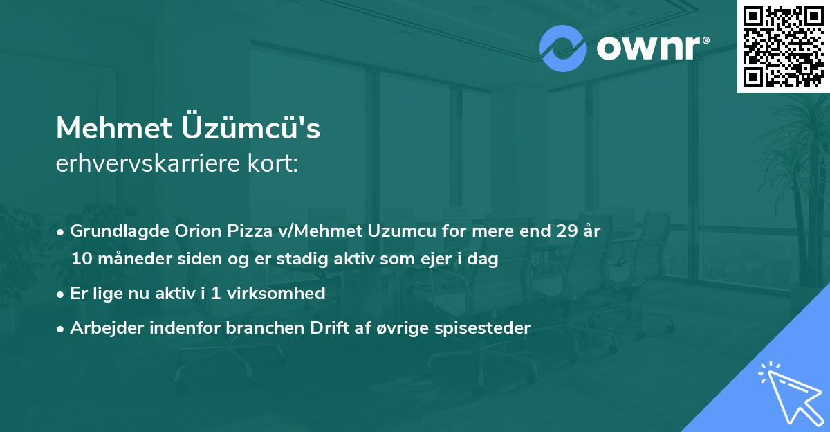 Mehmet Üzümcü's erhvervskarriere kort