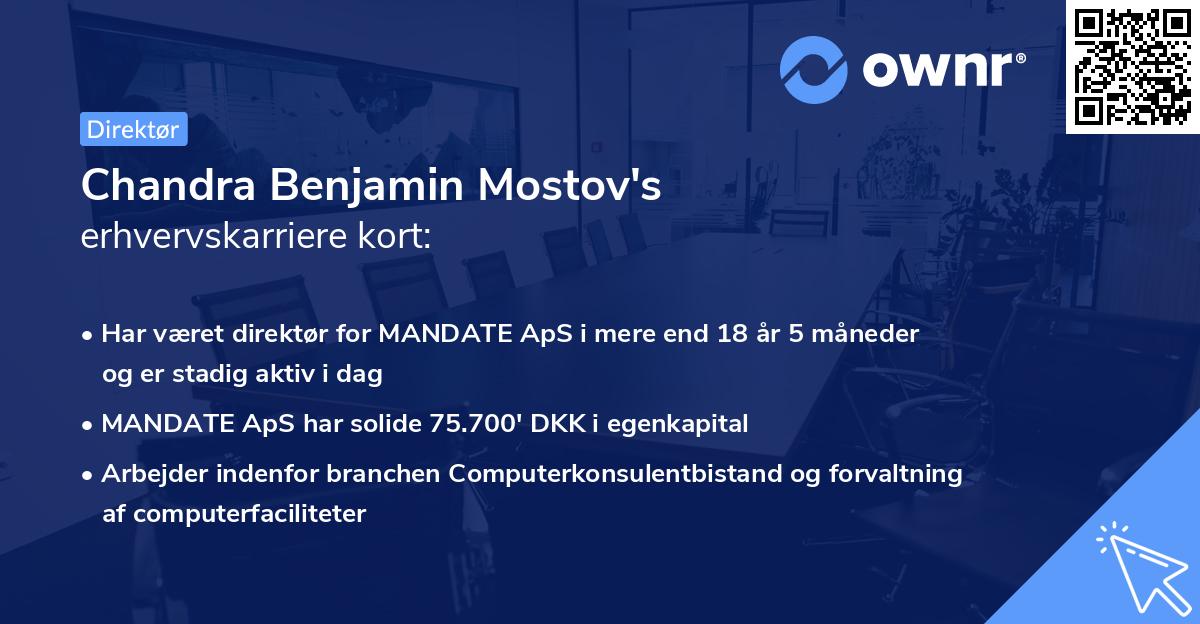 Chandra Benjamin Mostov's erhvervskarriere kort