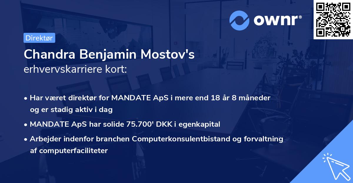 Chandra Benjamin Mostov's erhvervskarriere kort