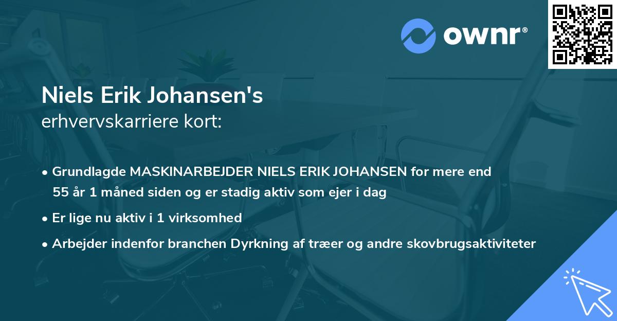 Niels Erik Johansen's erhvervskarriere kort