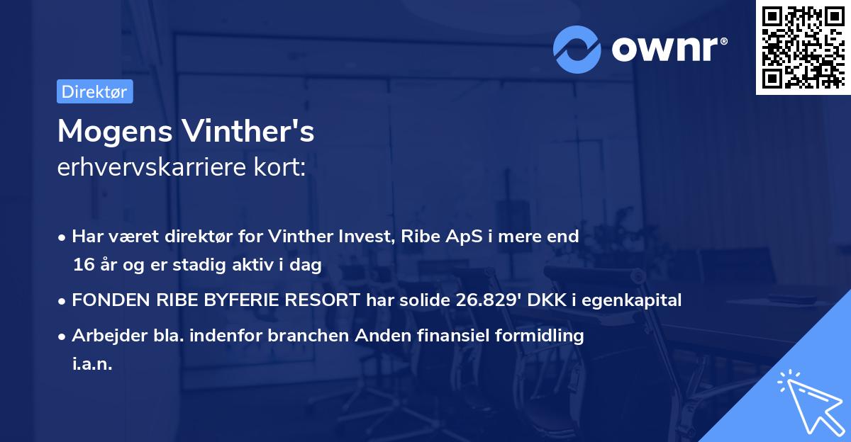 Mogens Vinther's erhvervskarriere kort