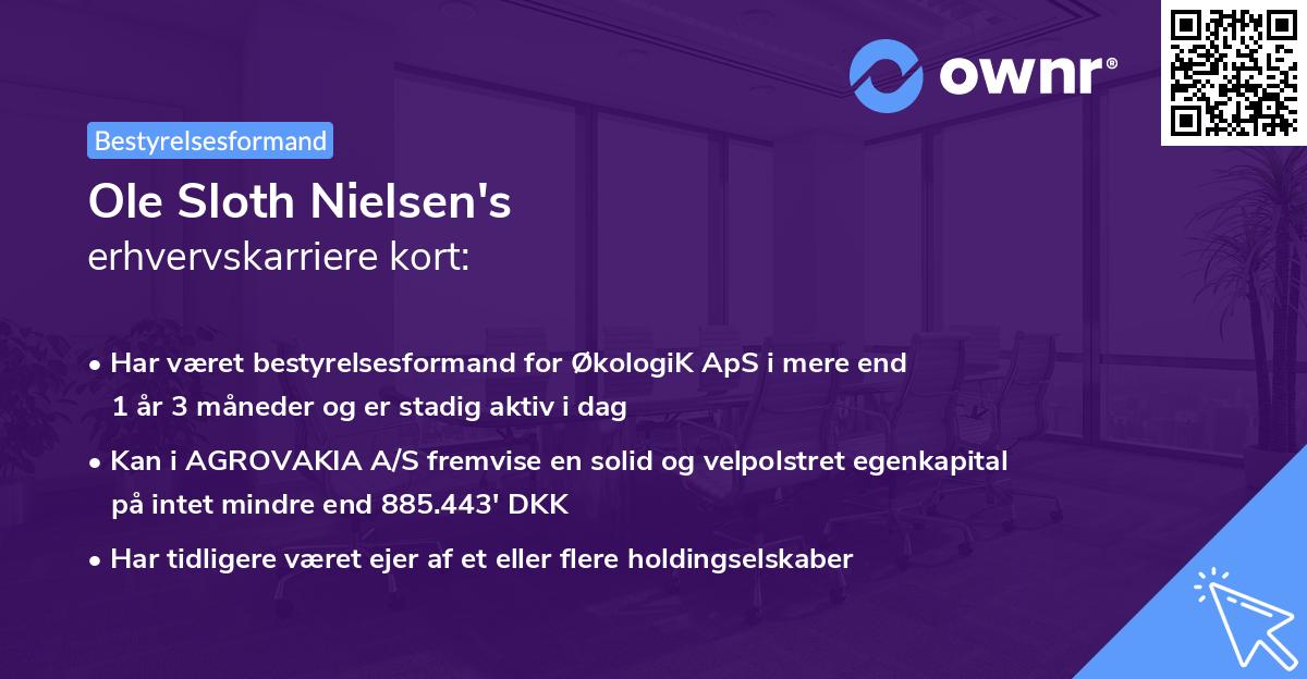 Ole Sloth Nielsen's erhvervskarriere kort