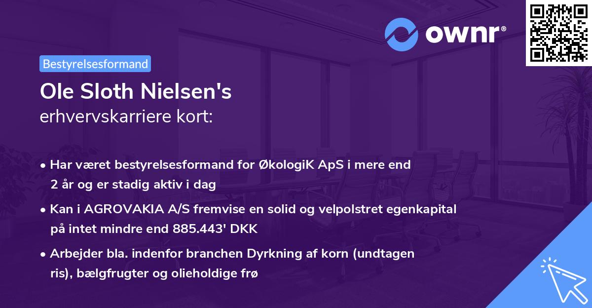 Ole Sloth Nielsen's erhvervskarriere kort