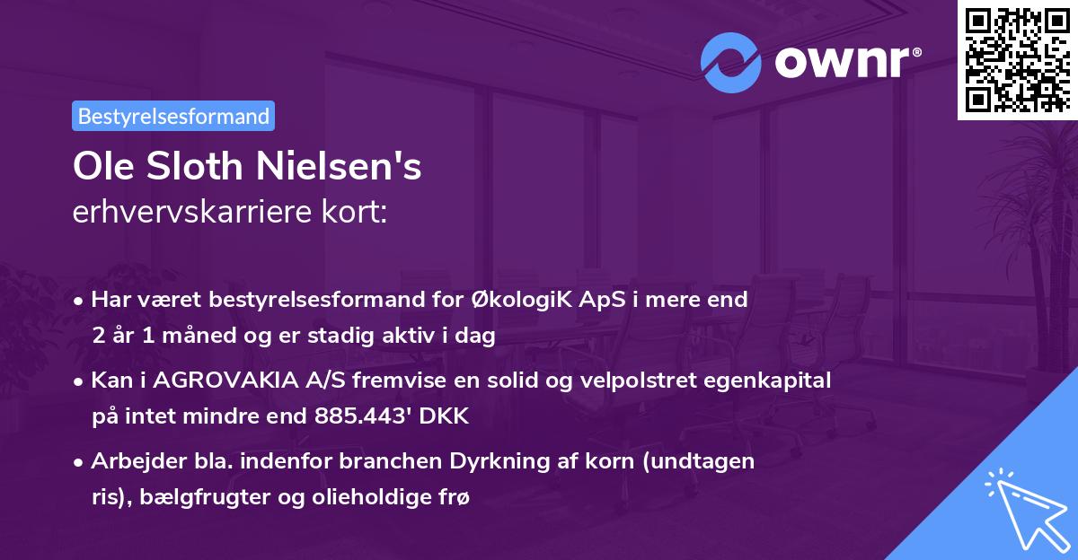 Ole Sloth Nielsen's erhvervskarriere kort