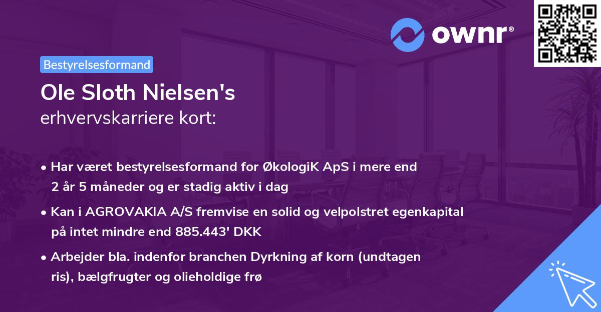 Ole Sloth Nielsen's erhvervskarriere kort