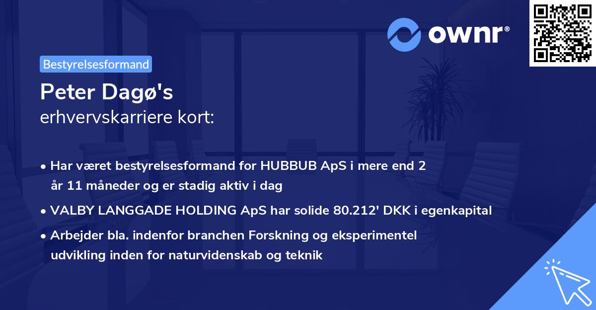 Peter Dagø's erhvervskarriere kort