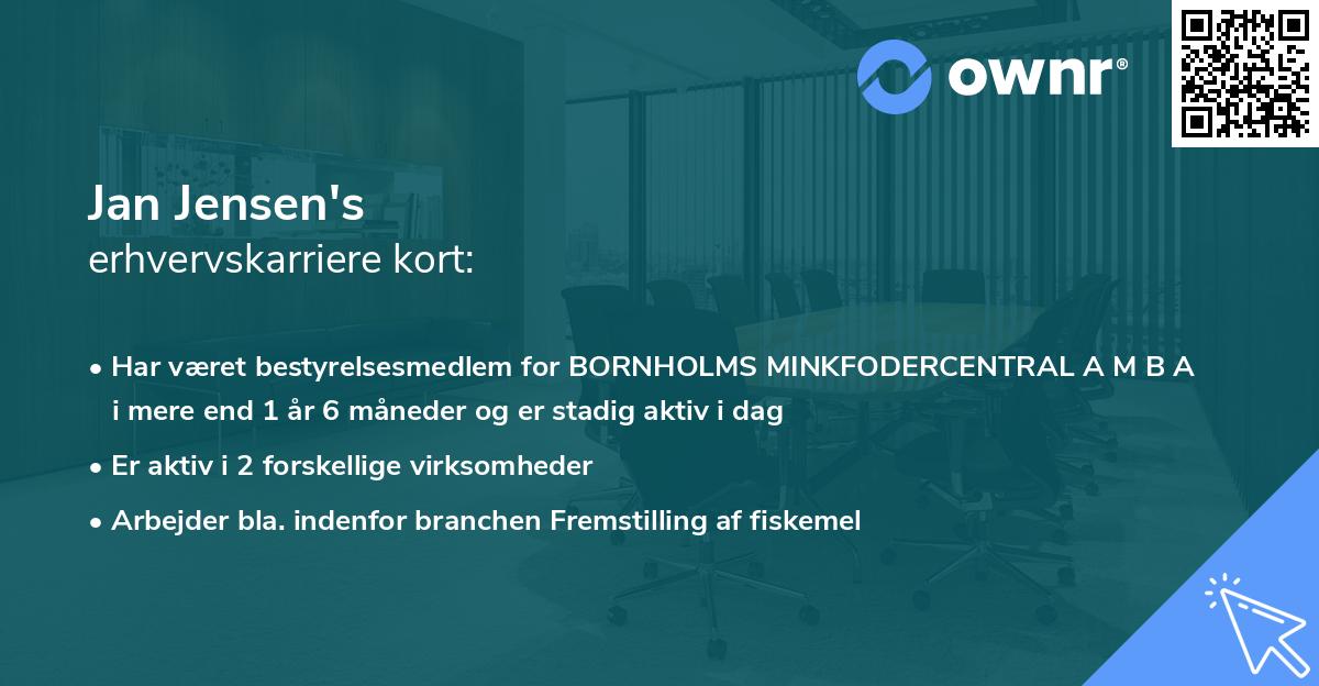 Jan Jensen's erhvervskarriere kort