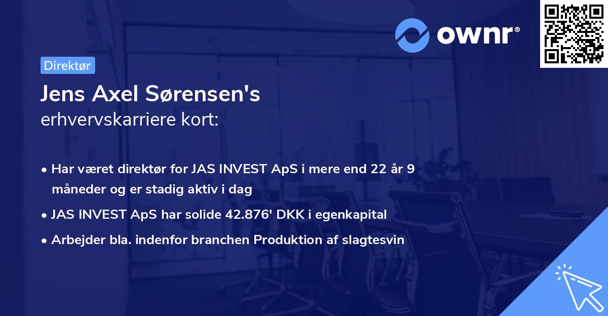 Jens Axel Sørensen's erhvervskarriere kort