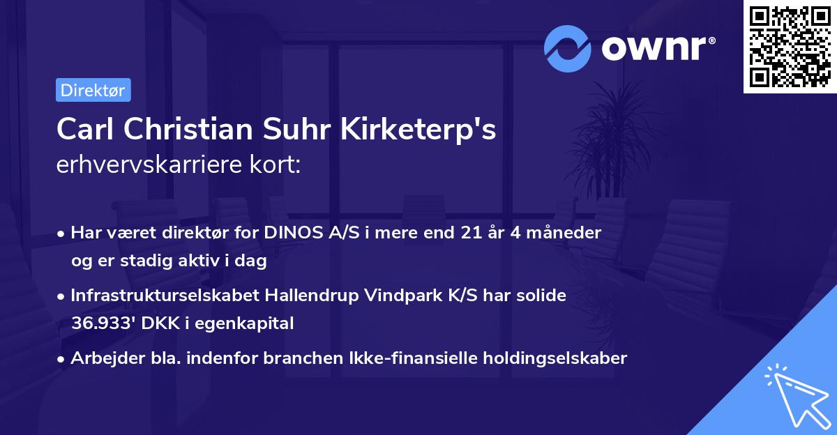Carl Christian Suhr Kirketerp's erhvervskarriere kort
