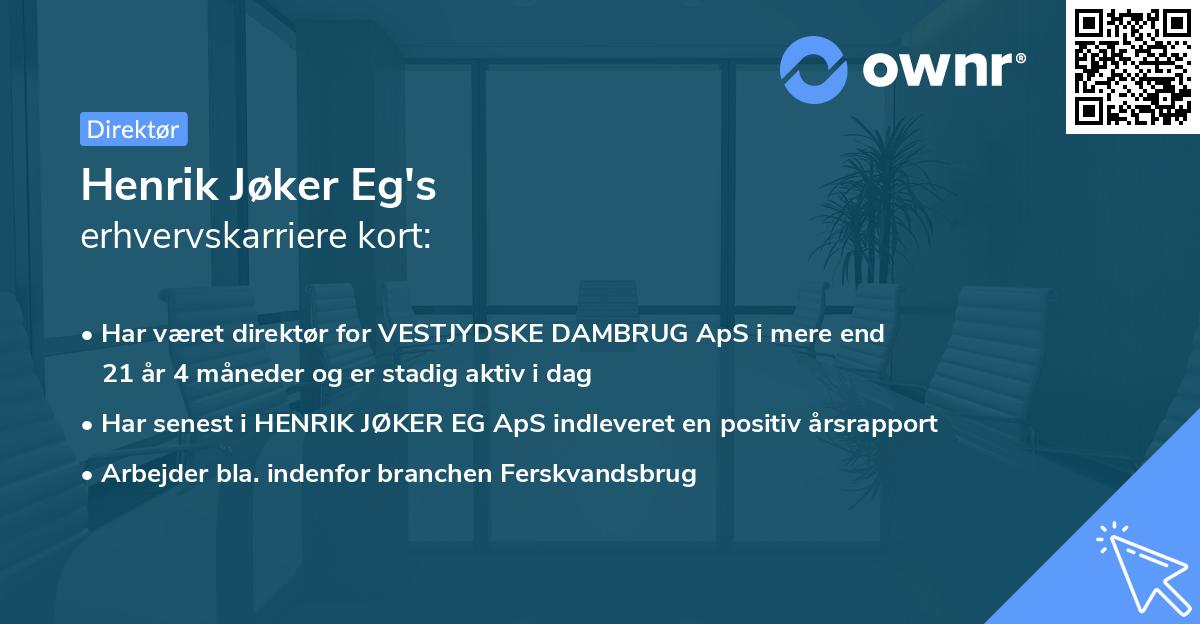 Henrik Jøker Eg's erhvervskarriere kort