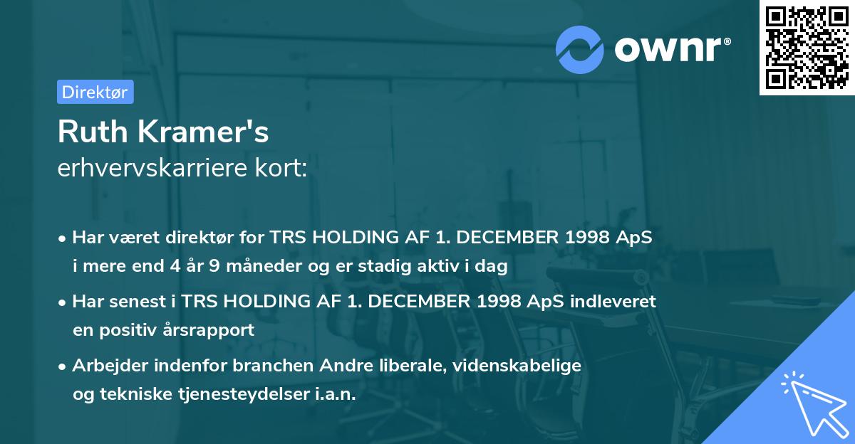 Ruth Kramer's erhvervskarriere kort