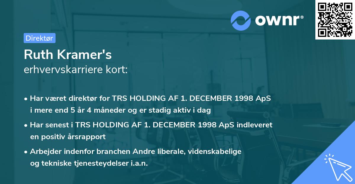 Ruth Kramer's erhvervskarriere kort