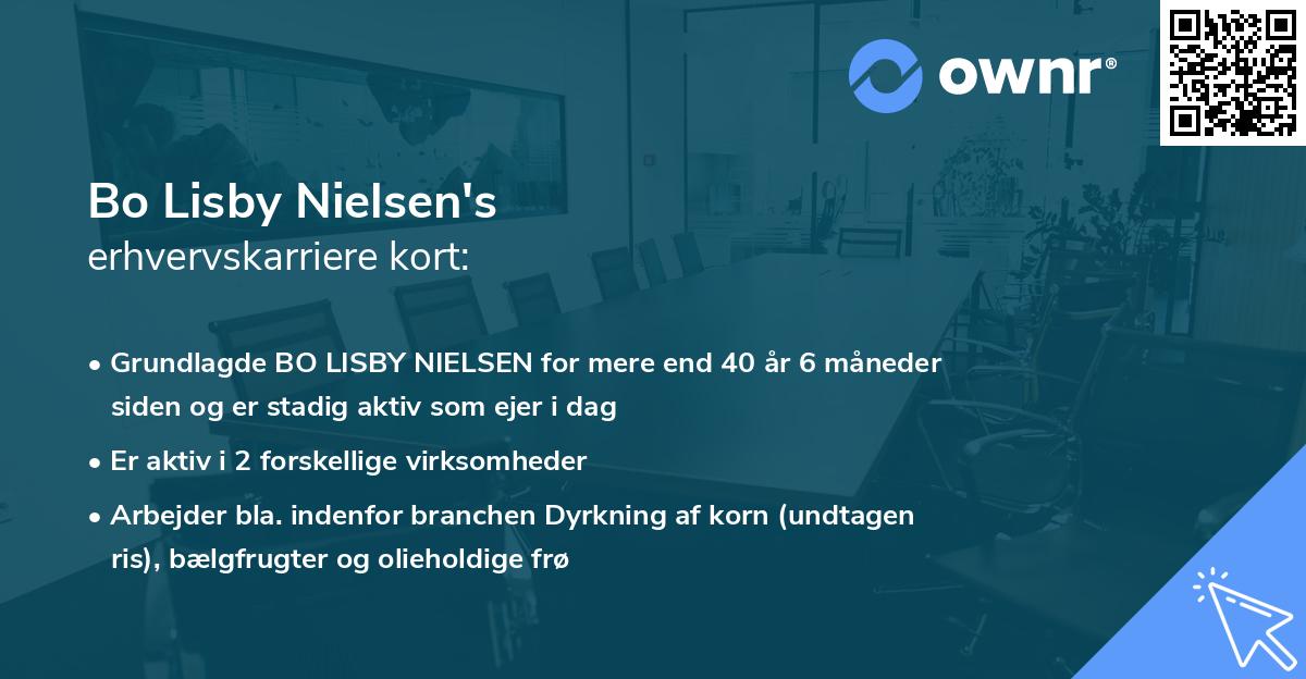 Bo Lisby Nielsen's erhvervskarriere kort