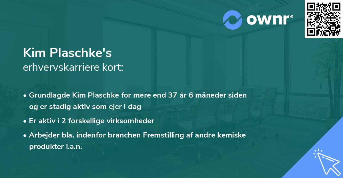 Kim Plaschke's erhvervskarriere kort