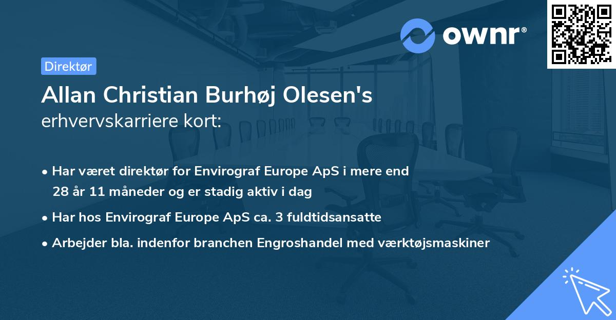 Allan Christian Burhøj Olesen's erhvervskarriere kort