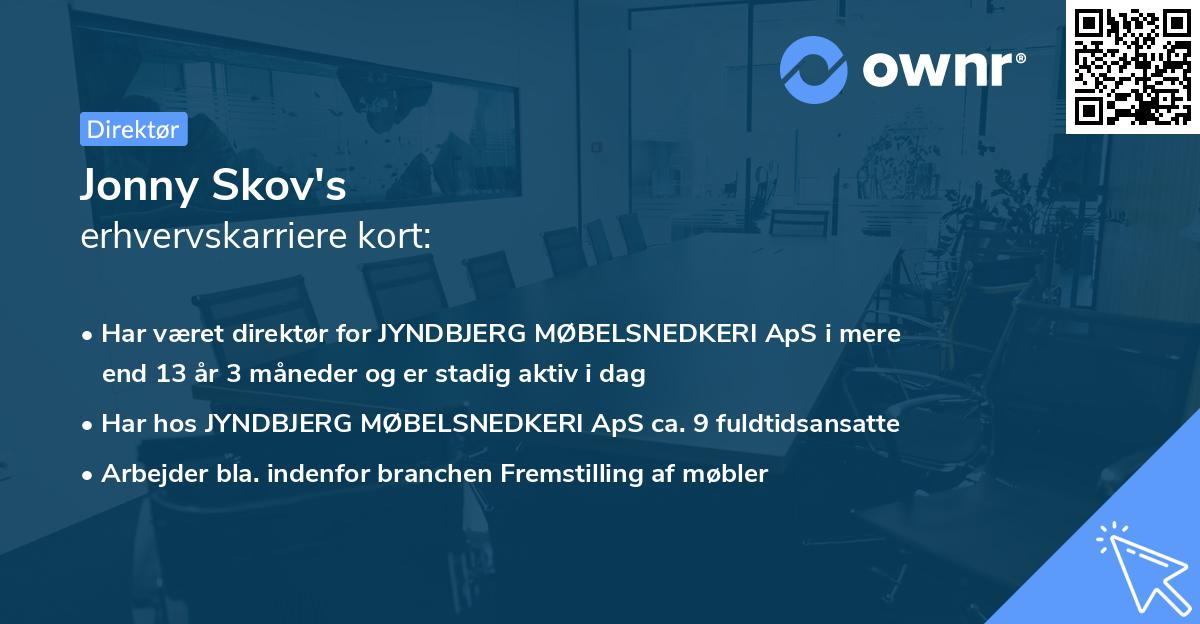 Jonny Skov's erhvervskarriere kort
