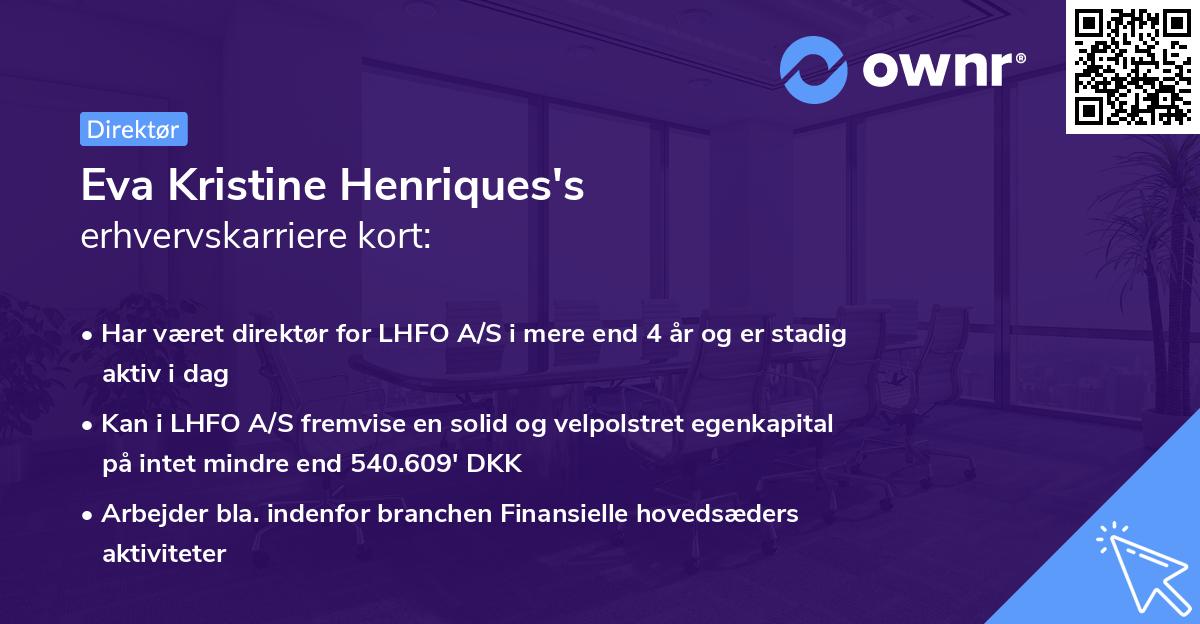 Eva Kristine Henriques's erhvervskarriere kort