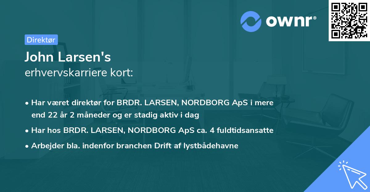 John Larsen's erhvervskarriere kort