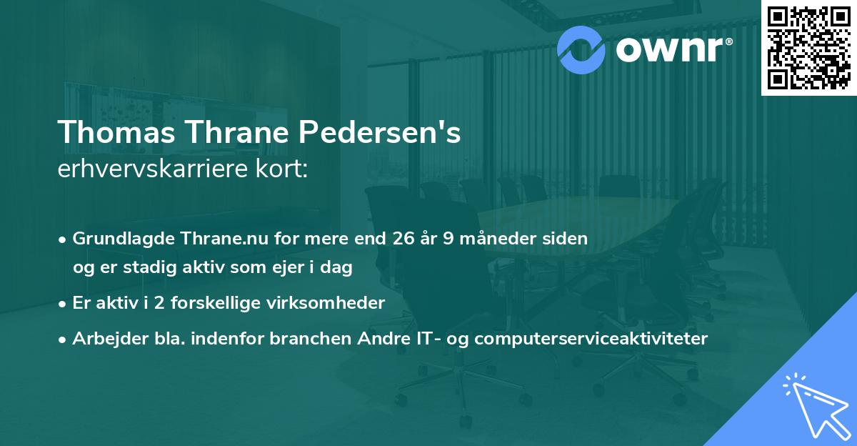Thomas Thrane Pedersen's erhvervskarriere kort