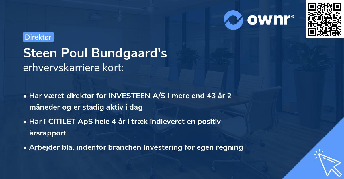 Steen Poul Bundgaard's erhvervskarriere kort