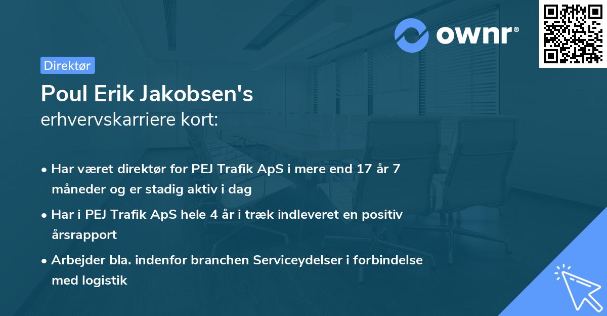 Poul Erik Jakobsen's erhvervskarriere kort