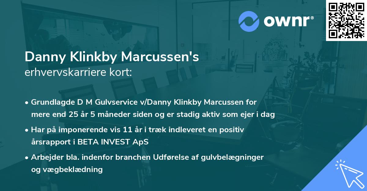 Danny Klinkby Marcussen's erhvervskarriere kort