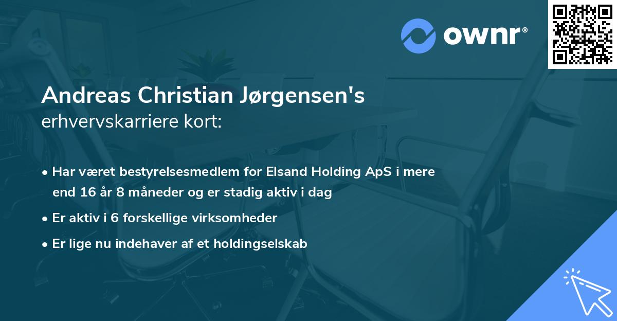 Andreas Christian Jørgensen's erhvervskarriere kort