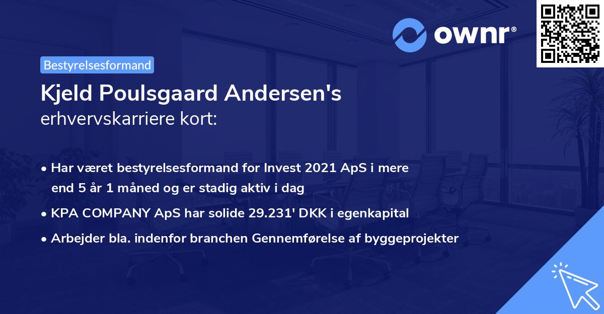 Kjeld Poulsgaard Andersen's erhvervskarriere kort