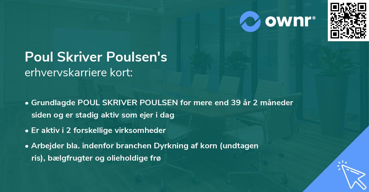 Poul Skriver Poulsen's erhvervskarriere kort