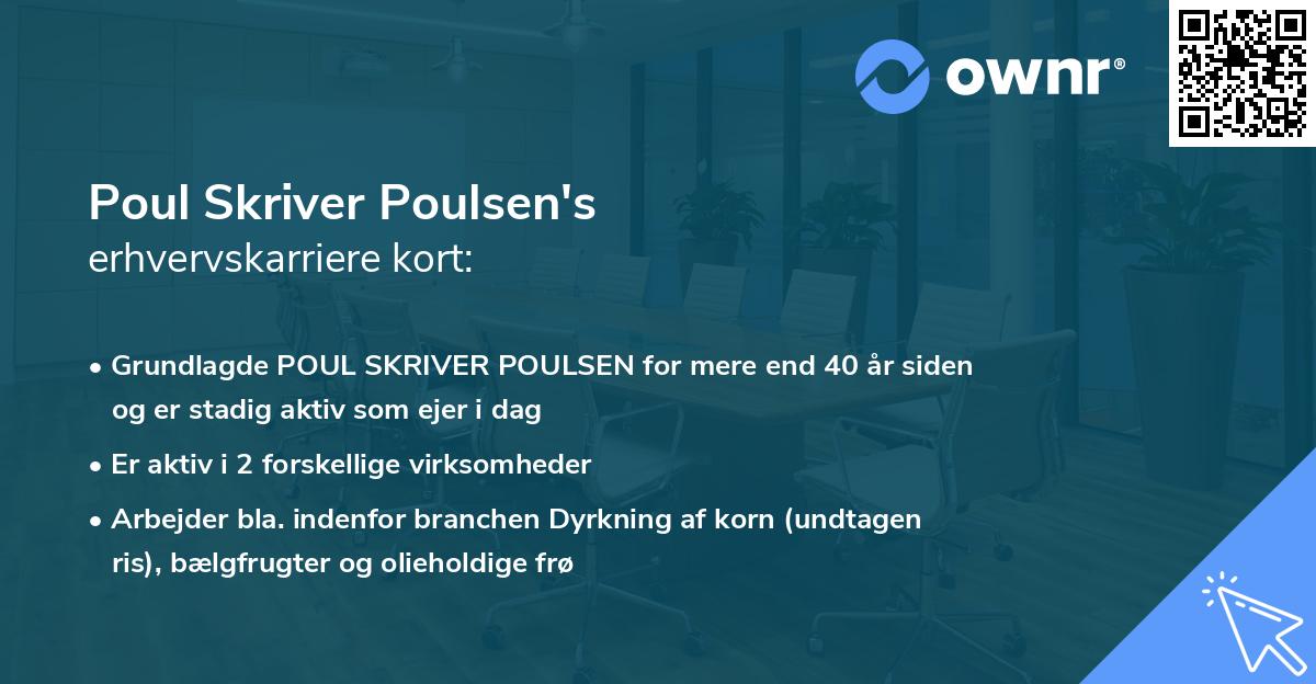 Poul Skriver Poulsen's erhvervskarriere kort