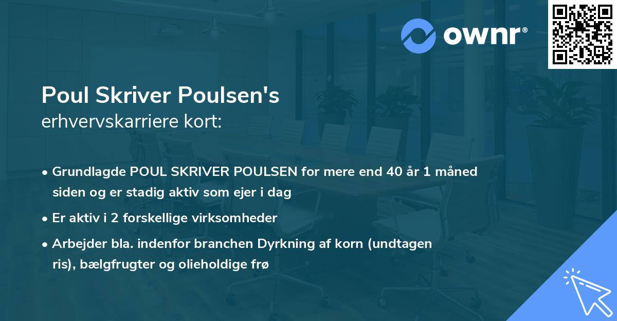 Poul Skriver Poulsen's erhvervskarriere kort