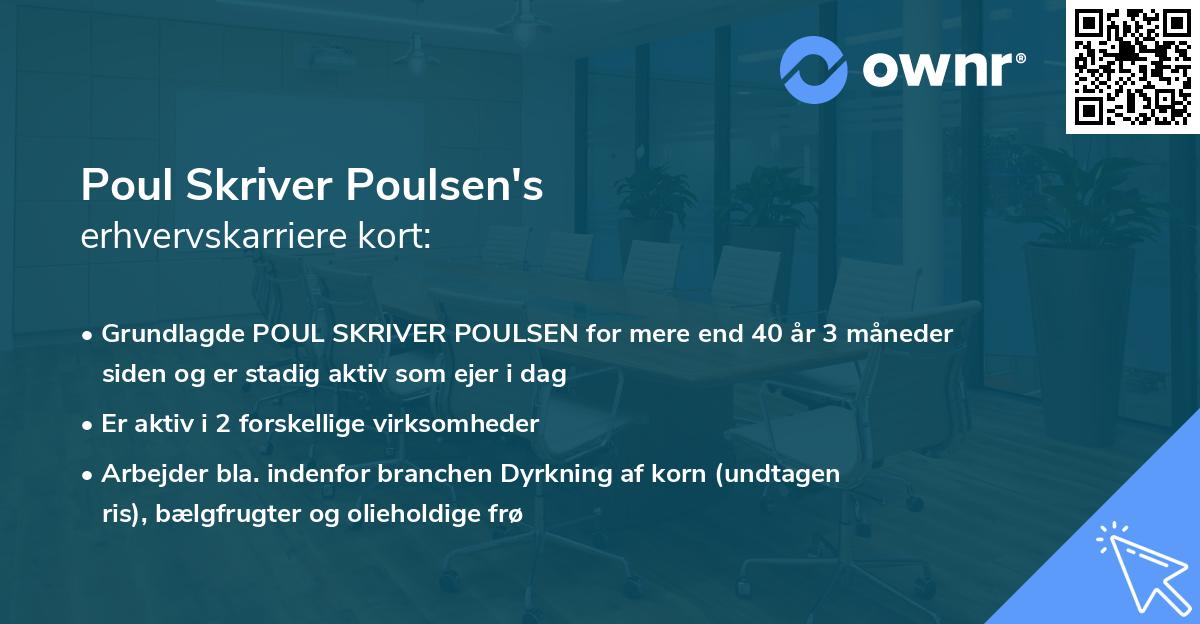 Poul Skriver Poulsen's erhvervskarriere kort