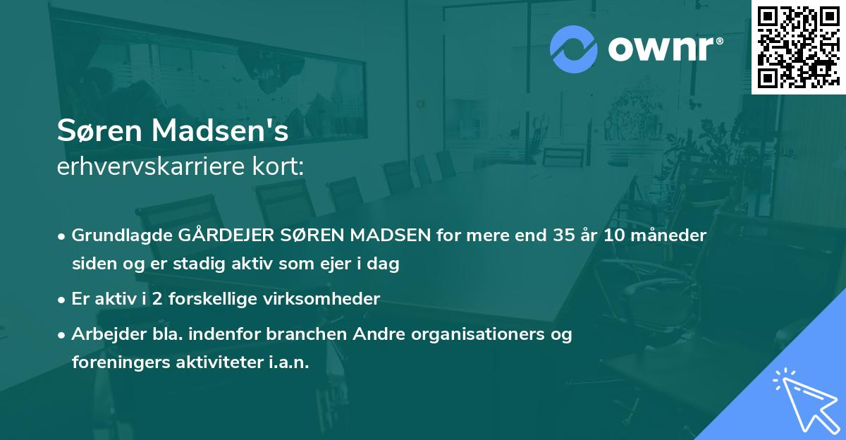 Søren Madsen's erhvervskarriere kort