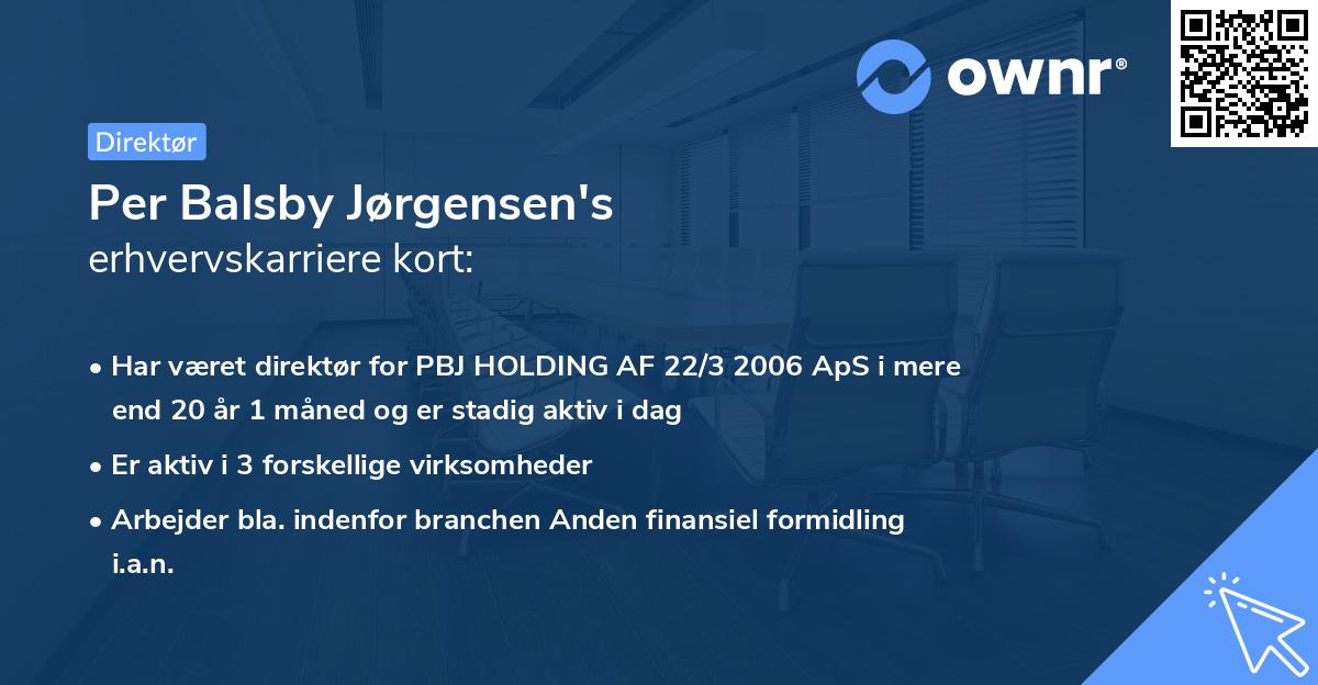 Per Balsby Jørgensen's erhvervskarriere kort