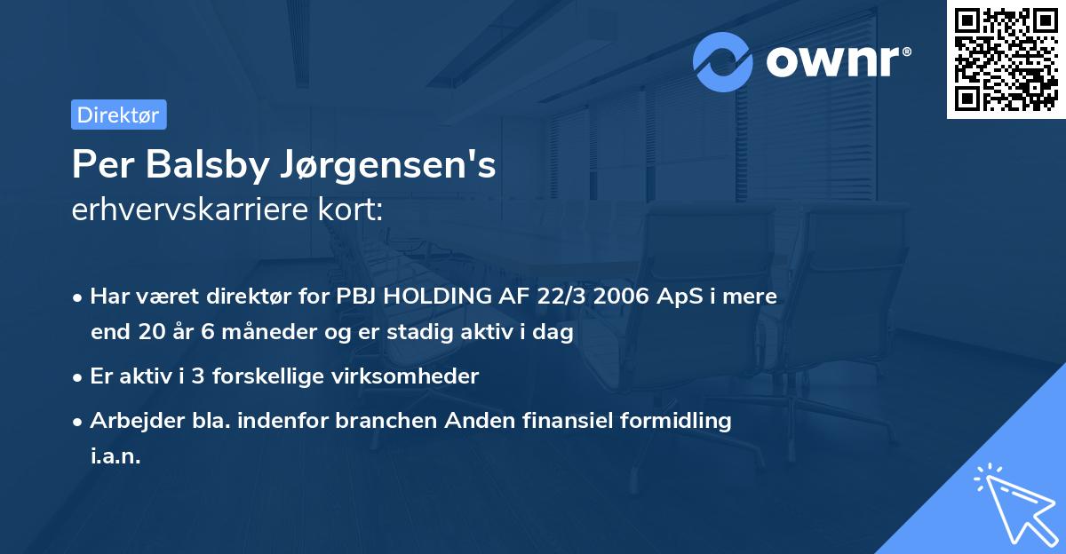 Per Balsby Jørgensen's erhvervskarriere kort