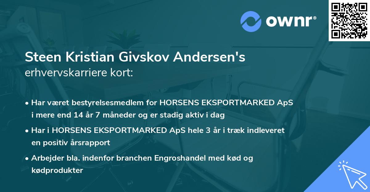 Steen Kristian Givskov Andersen's erhvervskarriere kort