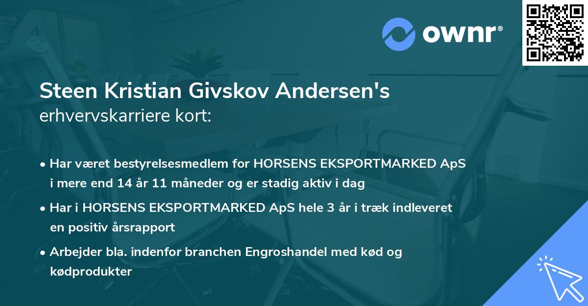 Steen Kristian Givskov Andersen's erhvervskarriere kort