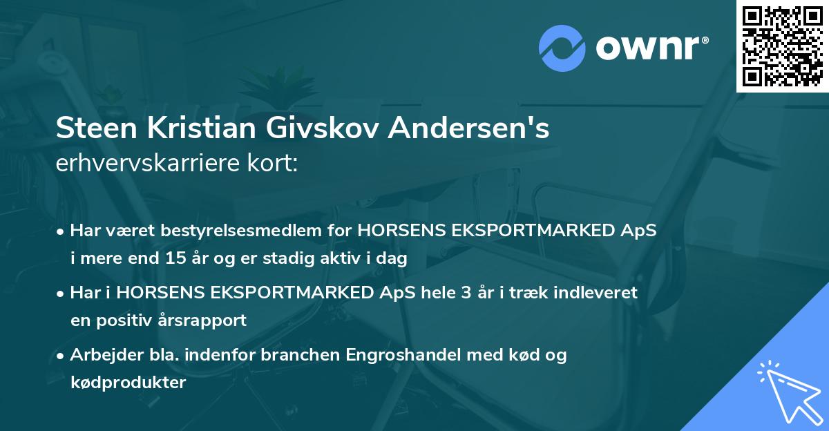 Steen Kristian Givskov Andersen's erhvervskarriere kort