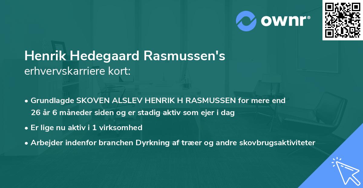 Henrik Hedegaard Rasmussen's erhvervskarriere kort