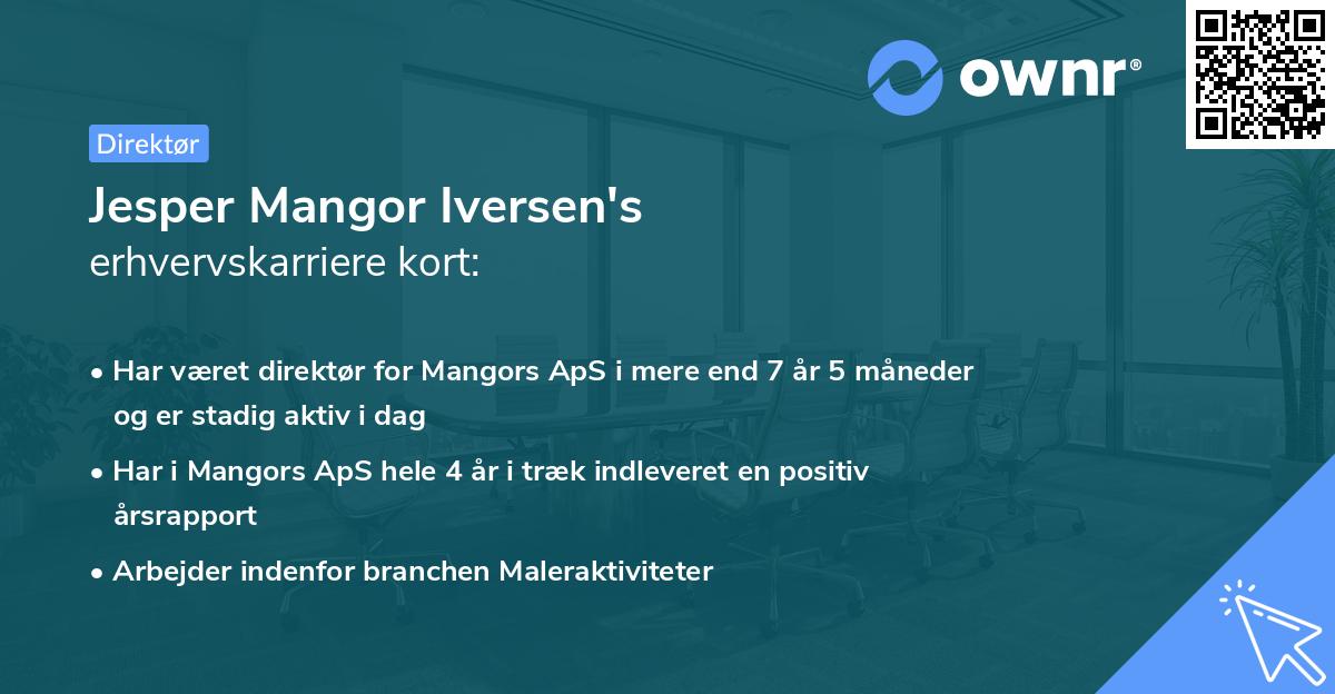 Jesper Mangor Iversen's erhvervskarriere kort