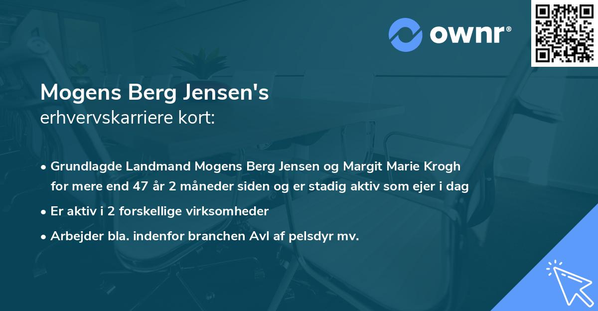 Mogens Berg Jensen's erhvervskarriere kort